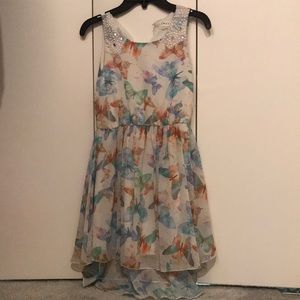 Butterfly dress with pearls size 10 for girls
